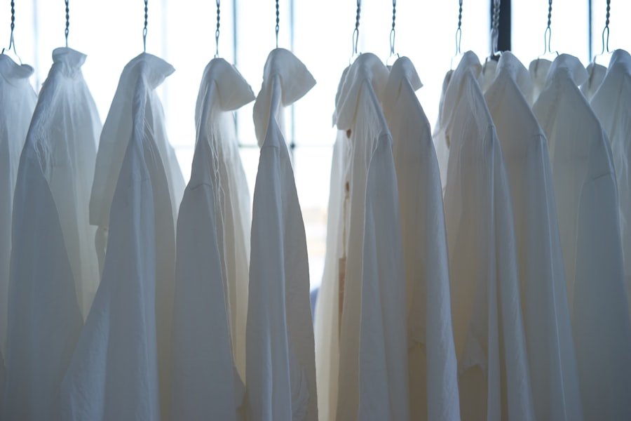 Woven shirt hanging — shirts, trousers and workwear
